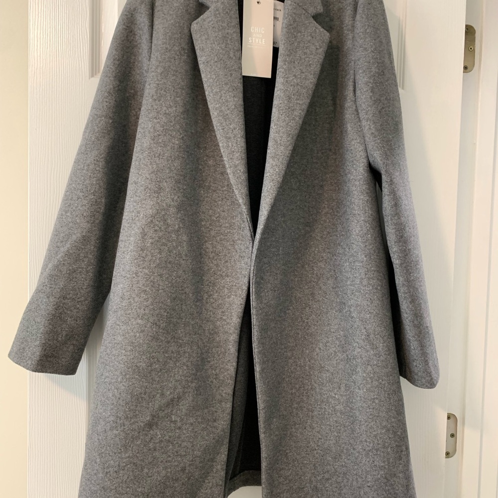 Love Tree Gray Trench Coat Classic Tailored Design